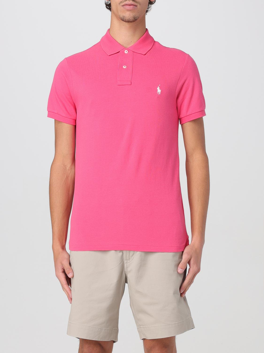 Shop Polo Ralph Lauren Polo Shirt Men Color Peach