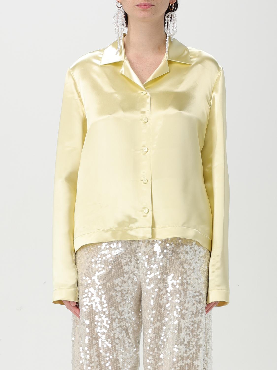 Philosophy Di Lorenzo Serafini Satin Long-sleeve Shirt In Yellow