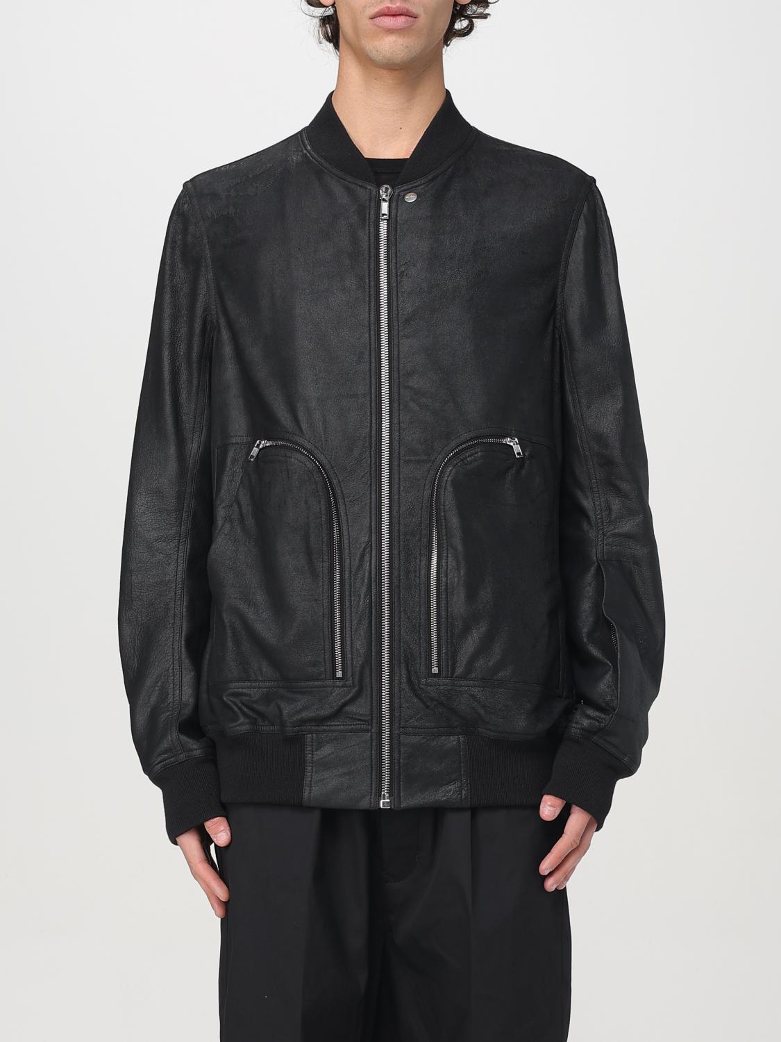 Rick Owens Bauhaus Flight Leather Bomber Jacket In Black