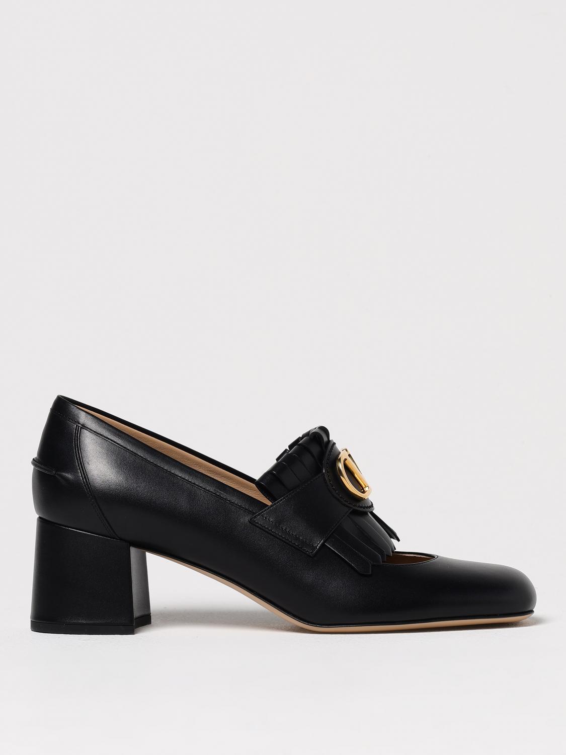 Valentino Garavani Vlogo Signature Fringed Calfskin Pumps 55mm Woman Black 40 In Black