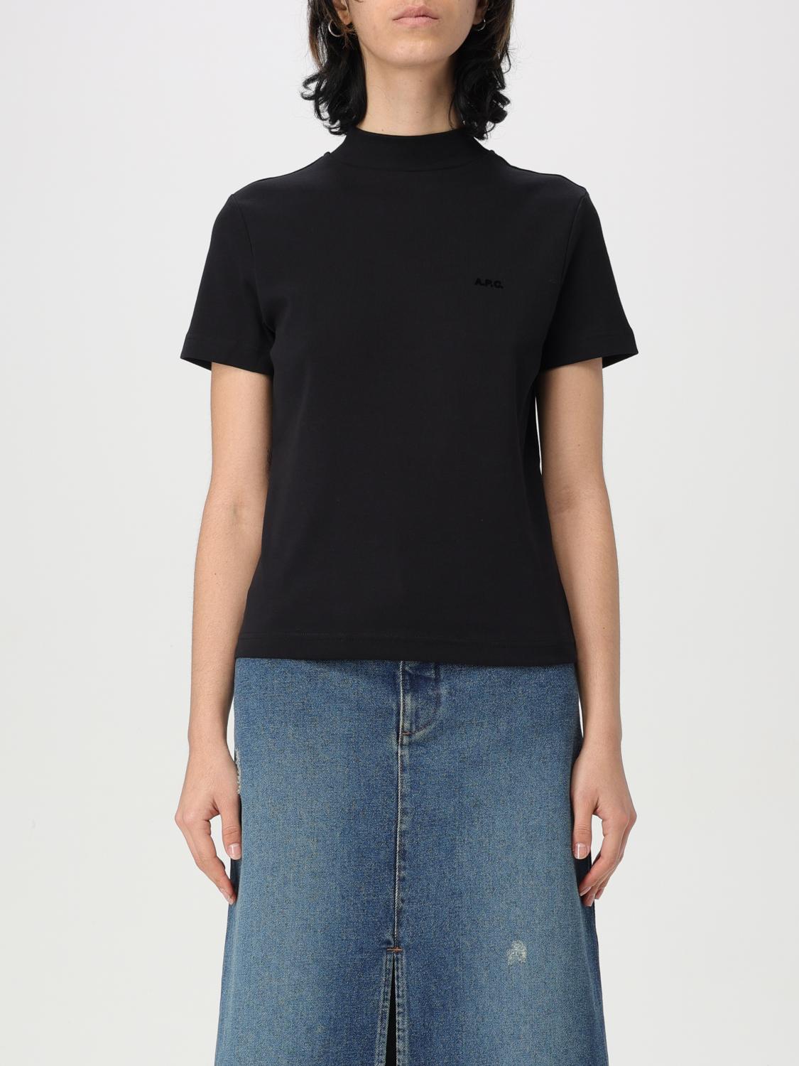 Apc T-shirt A.p.c. Woman Color Black In Black