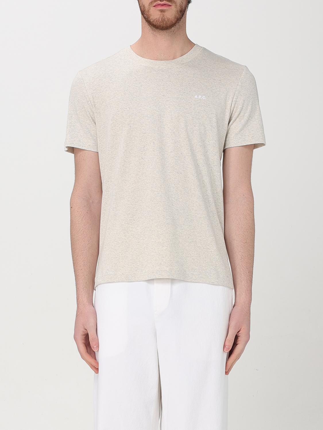 Apc T-shirt A.p.c. Men Color Grey In Ecru