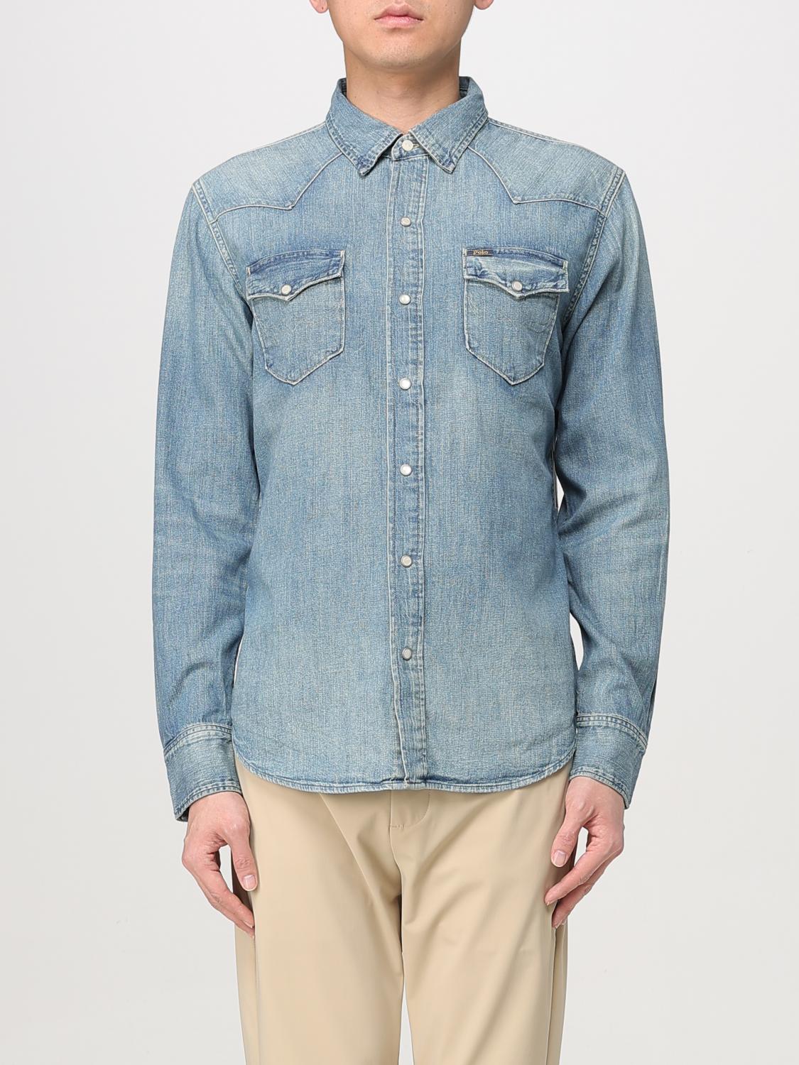 Shop Polo Ralph Lauren Shirt Men Color Blue