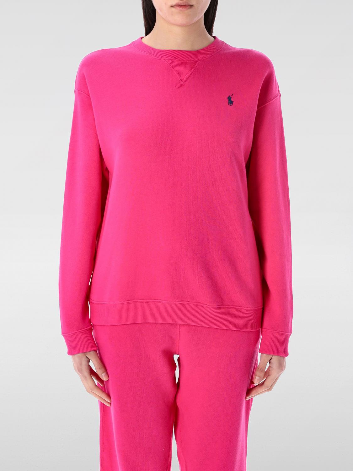 Shop Polo Ralph Lauren Sweatshirt Woman Color Fuchsia