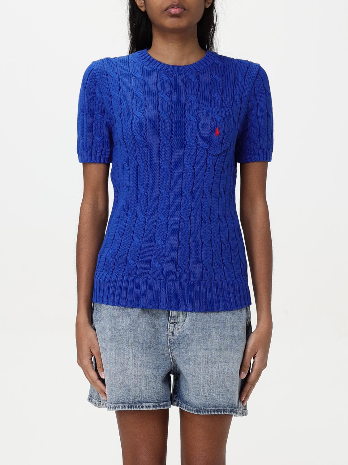 Polo Ralph Lauren Cotton Sweatshirt With Embroidered Logo In Blau 1