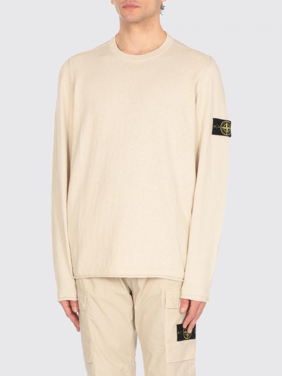 Stone Island Ribbed Crew-neck Cotton Sweater With Long Sleeves