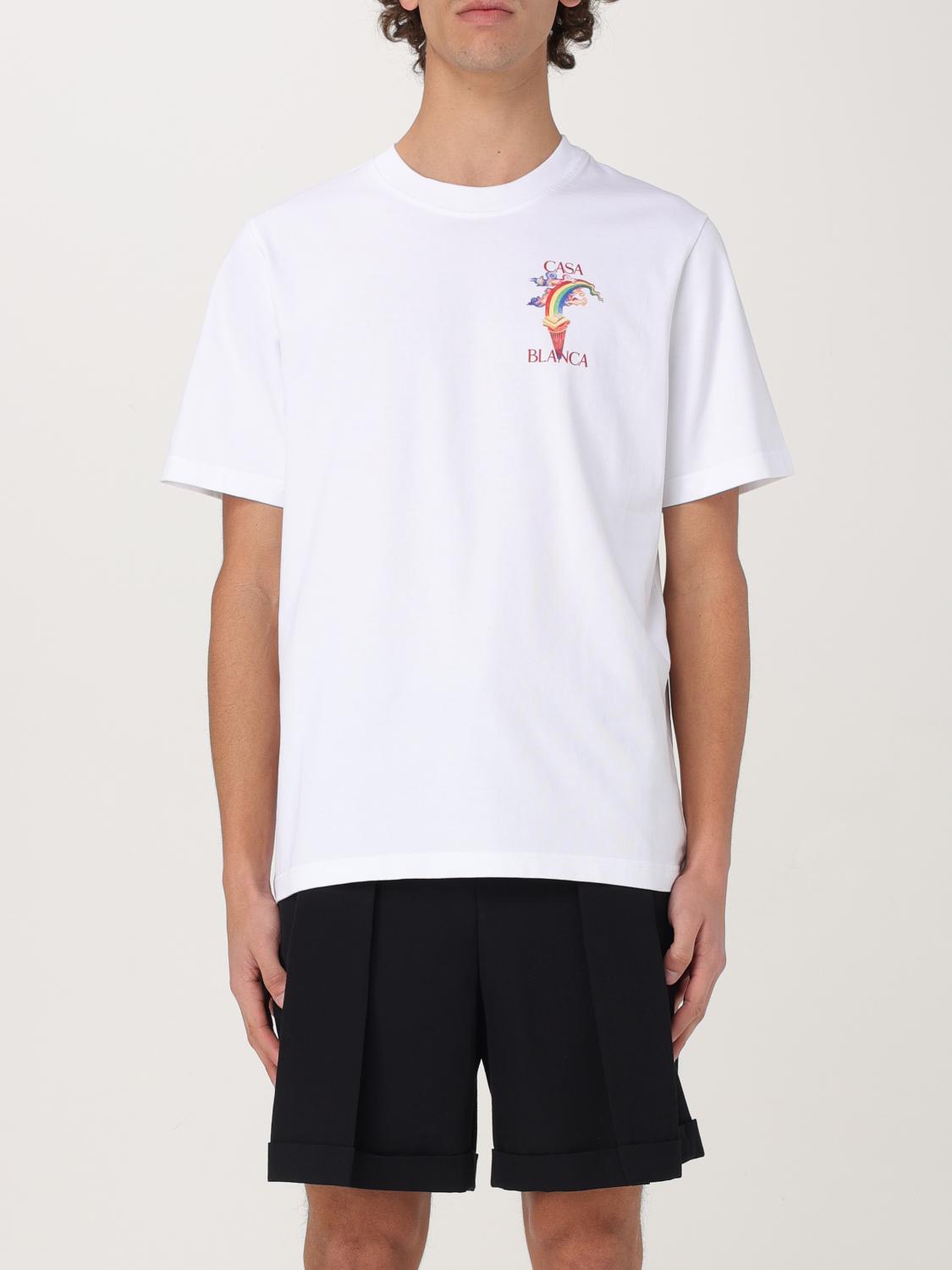 Casablanca White Crewneck T-shirt With Logo Detail On The Front And Maxi Logo Print On The Rear In Cotton Man In White 2