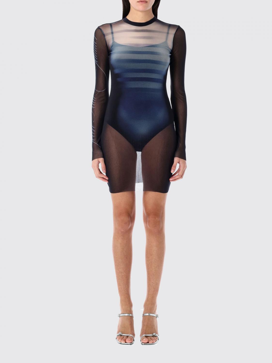Jean Paul Gaultier Le Mâle Printed Mesh Mini Dress