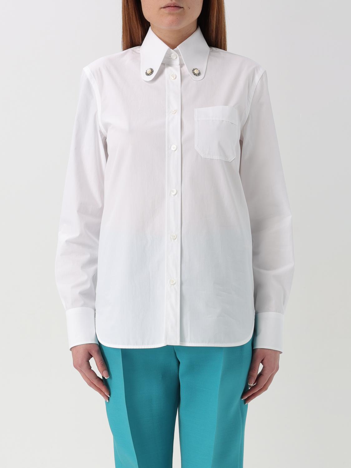 Valentino Tailored White Cotton Shirt With Decorative Buttons In White