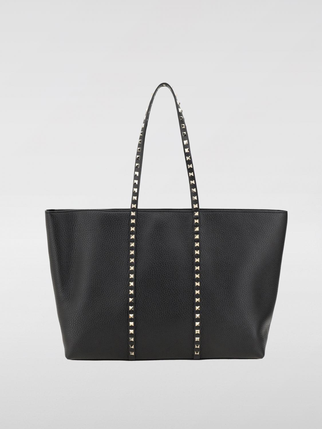 Valentino Rockstud Tote Bag In Black