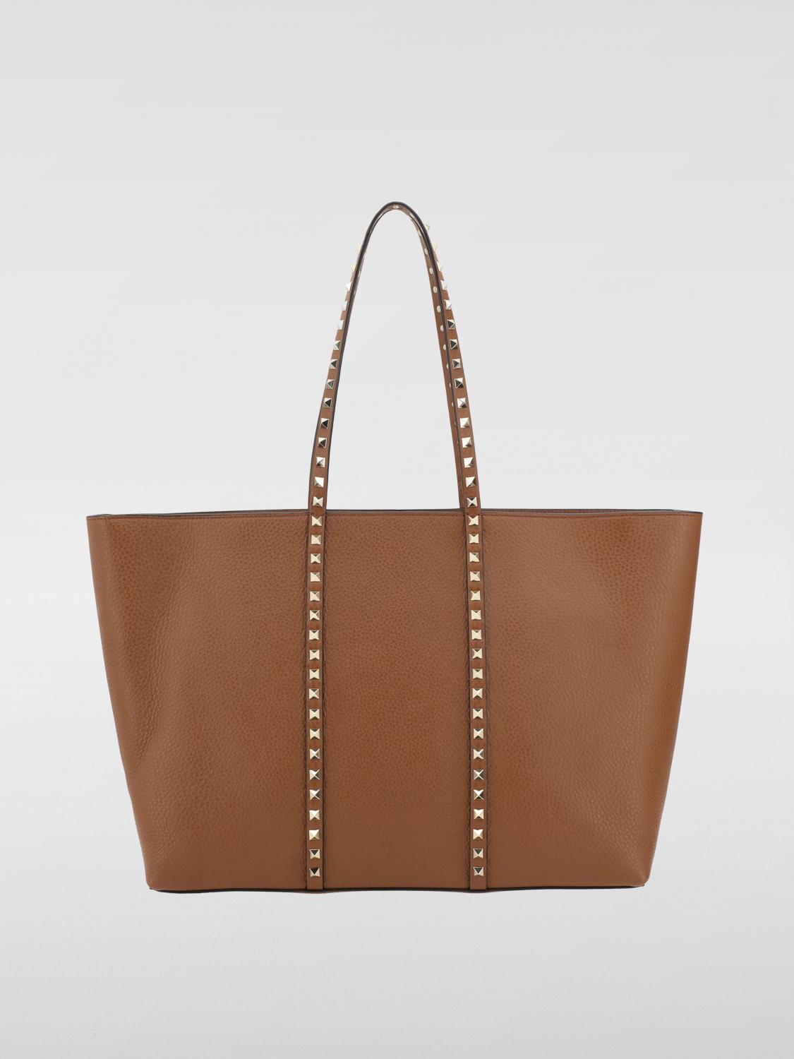 Valentino Garavani Brown Rockstud Tote Bag