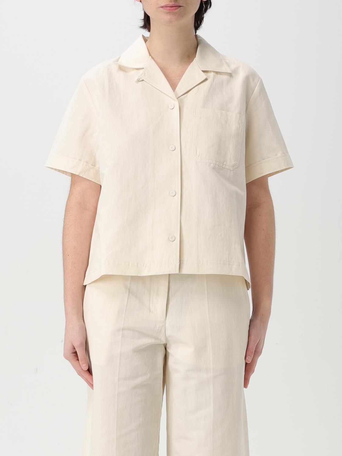 Apc A.p.c. Maeva Short Sleeved Shirt In Ecru