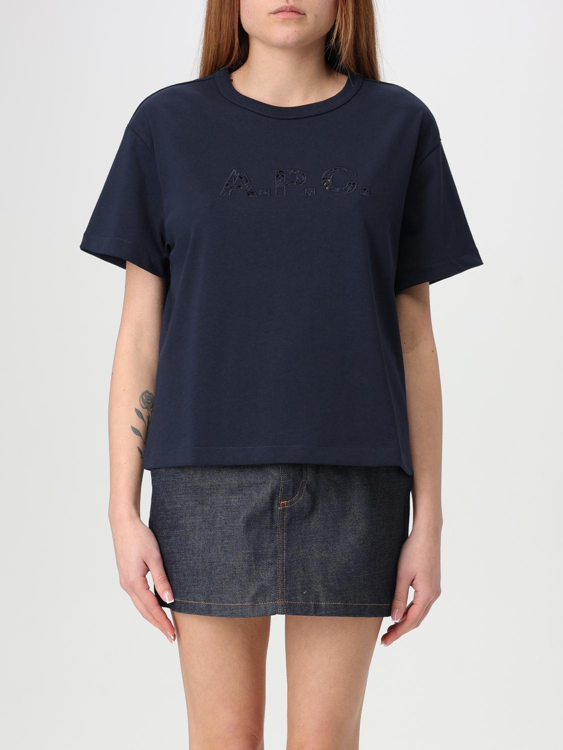 Shop Apc T-shirt A. P.c. Woman Color Blue