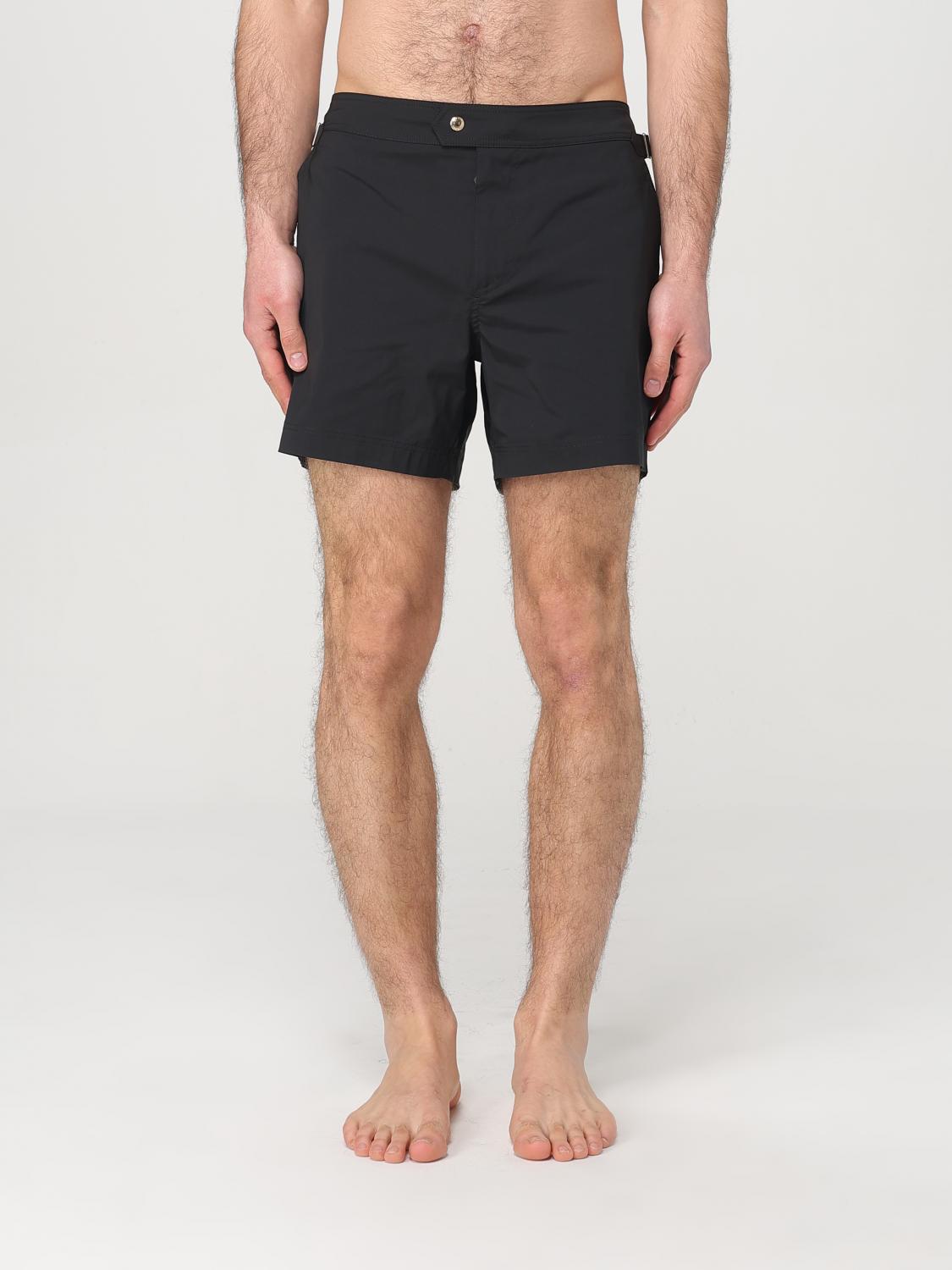 Tom Ford Black Swimsuit With Buckle On The Front In Tech Fabric Man In Black