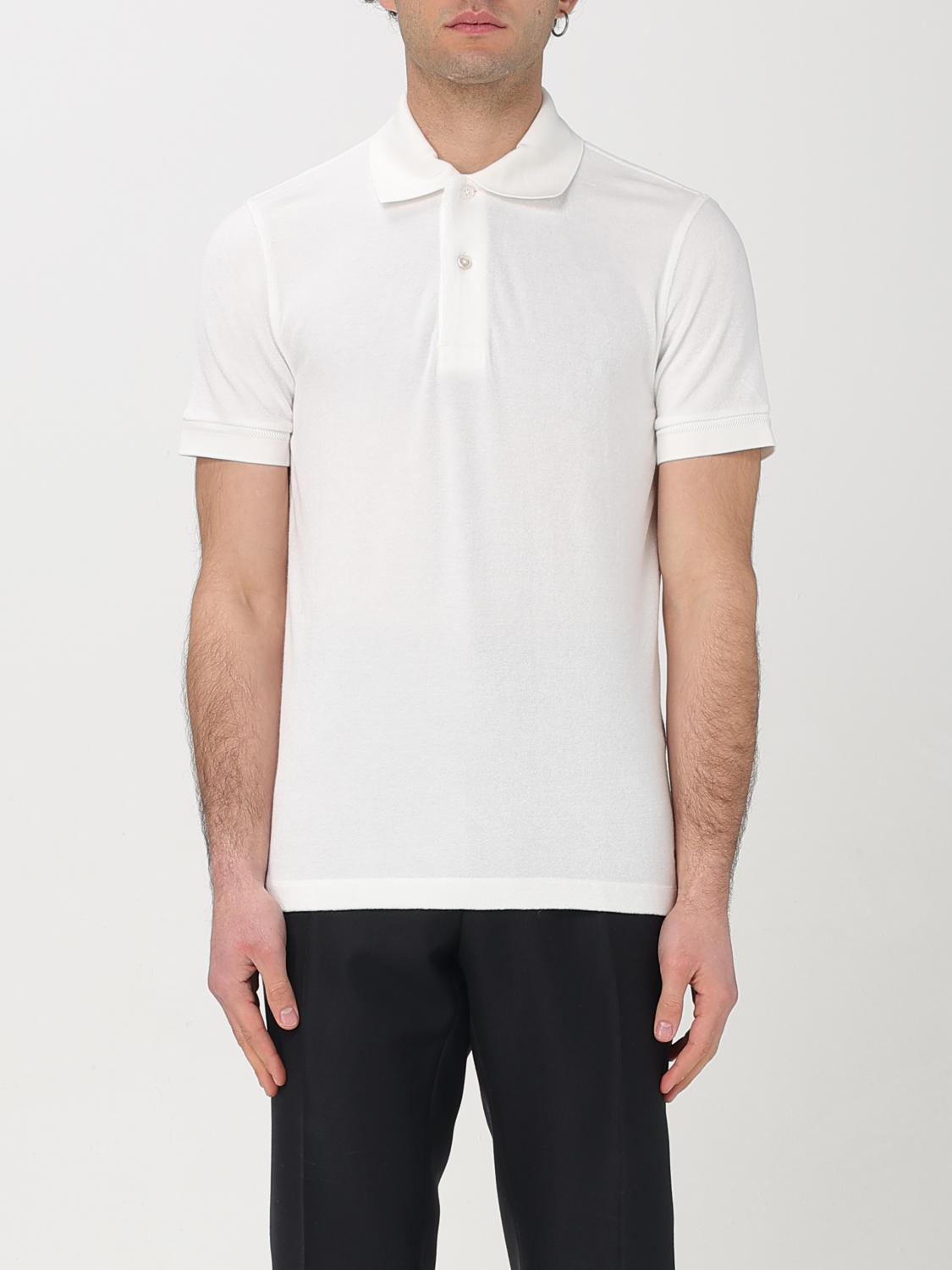 Shop Tom Ford Polo Shirt Men Color White