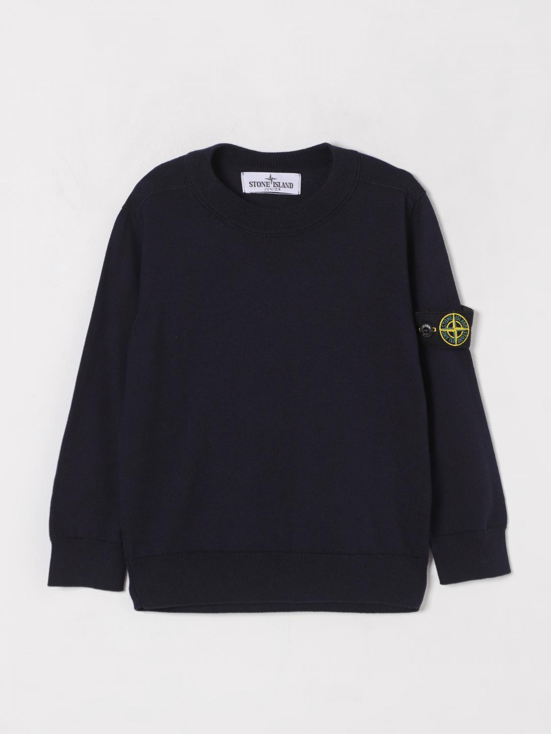 Stone Island Sweater Junior Kids Color Black In Navy