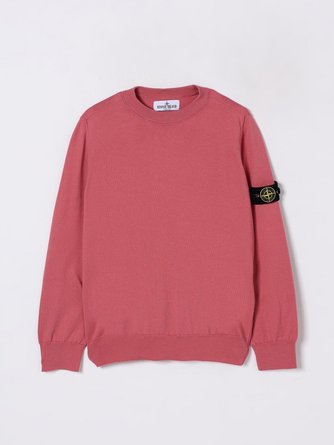 Stone Island Sweater Junior Kids Color Geranium In Geranium