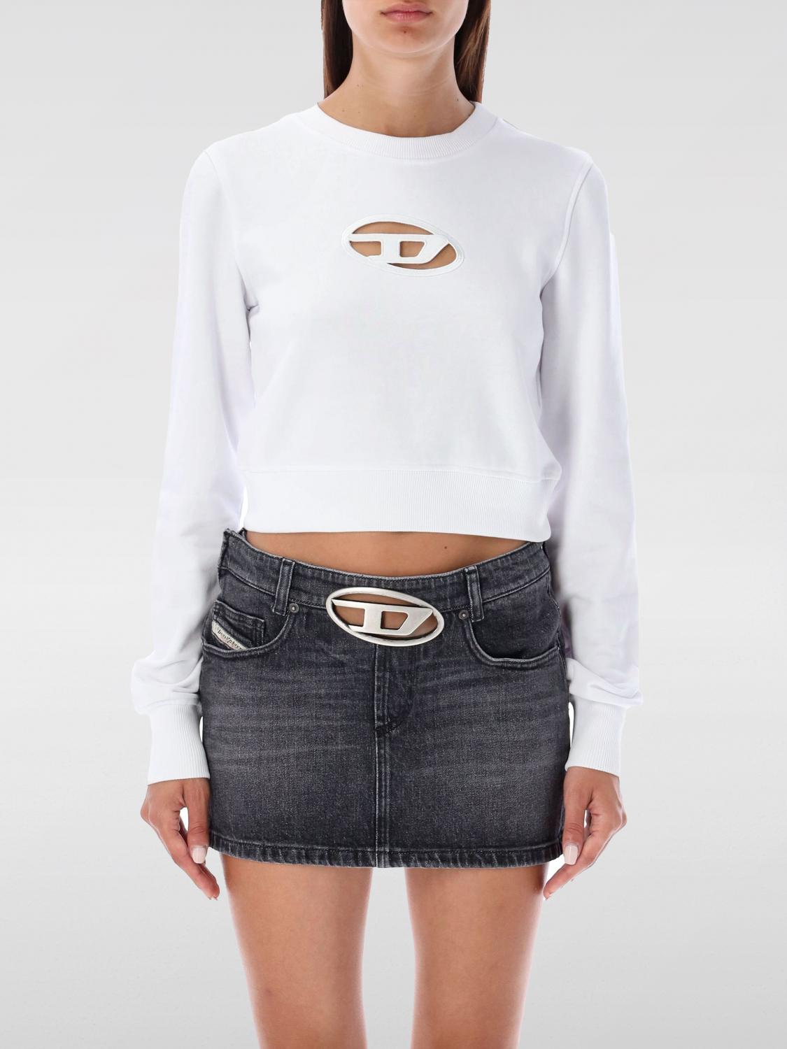 Diesel F-slimmy-od Crewneck Cropped Sweatshirt