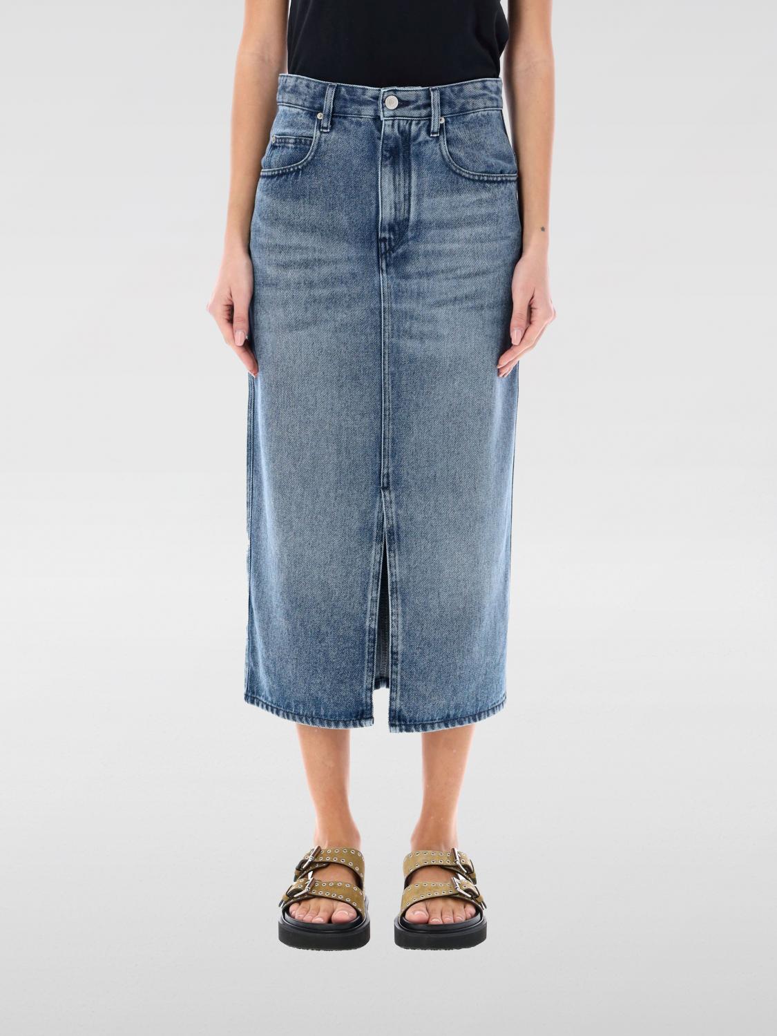 Isabel Marant 'pocketed Belt Loops Skirt' In Denim