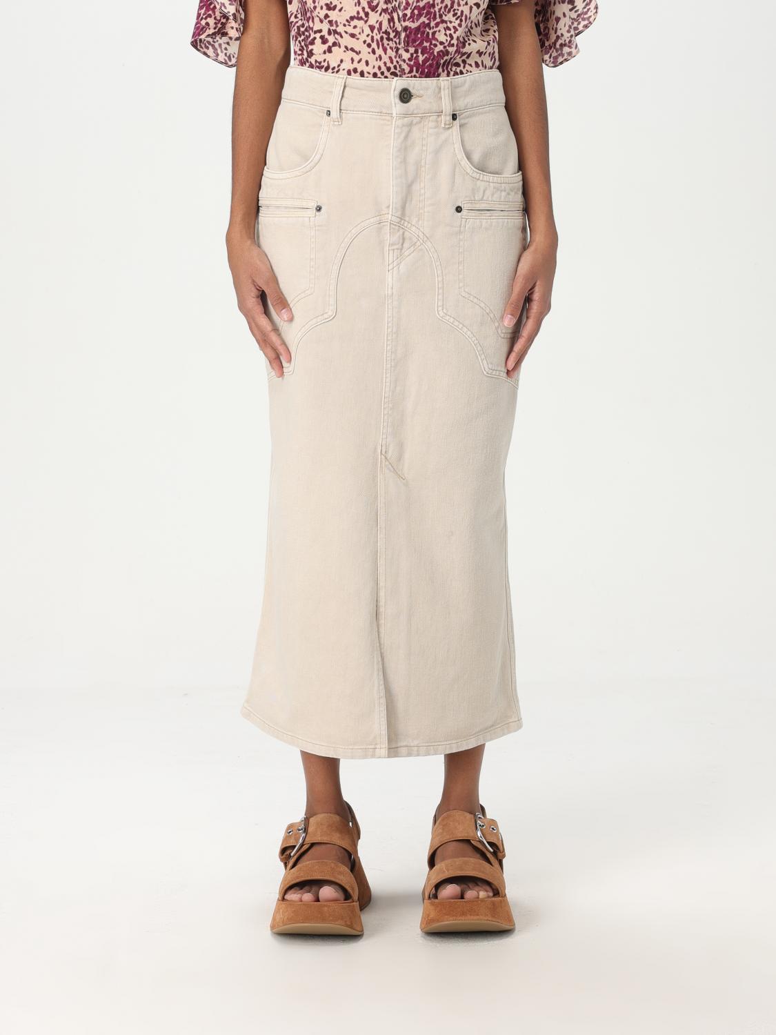 Shop Isabel Marant Skirt Woman Color Beige