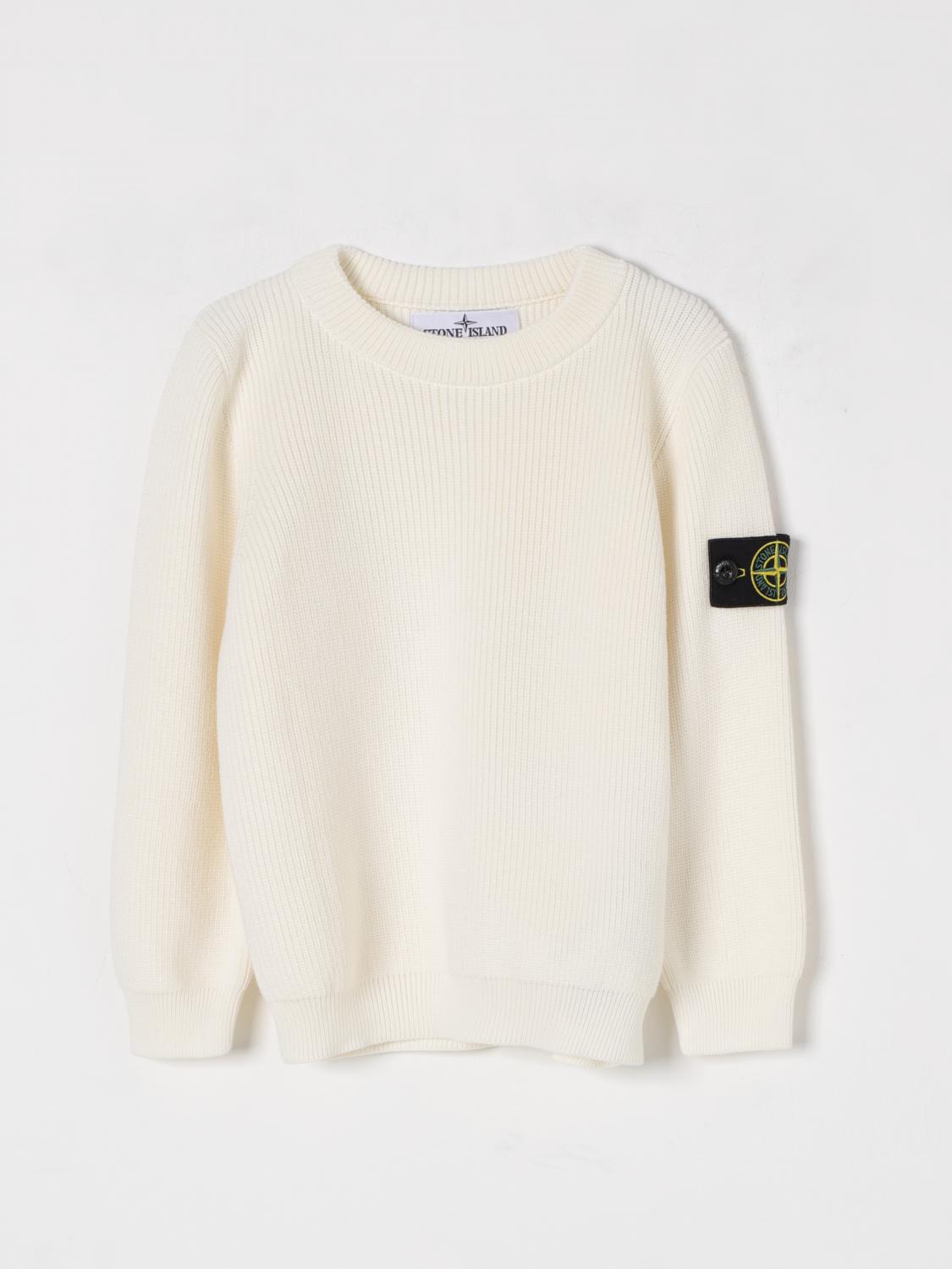 Stone Island Sweater Junior Kids Color White In White