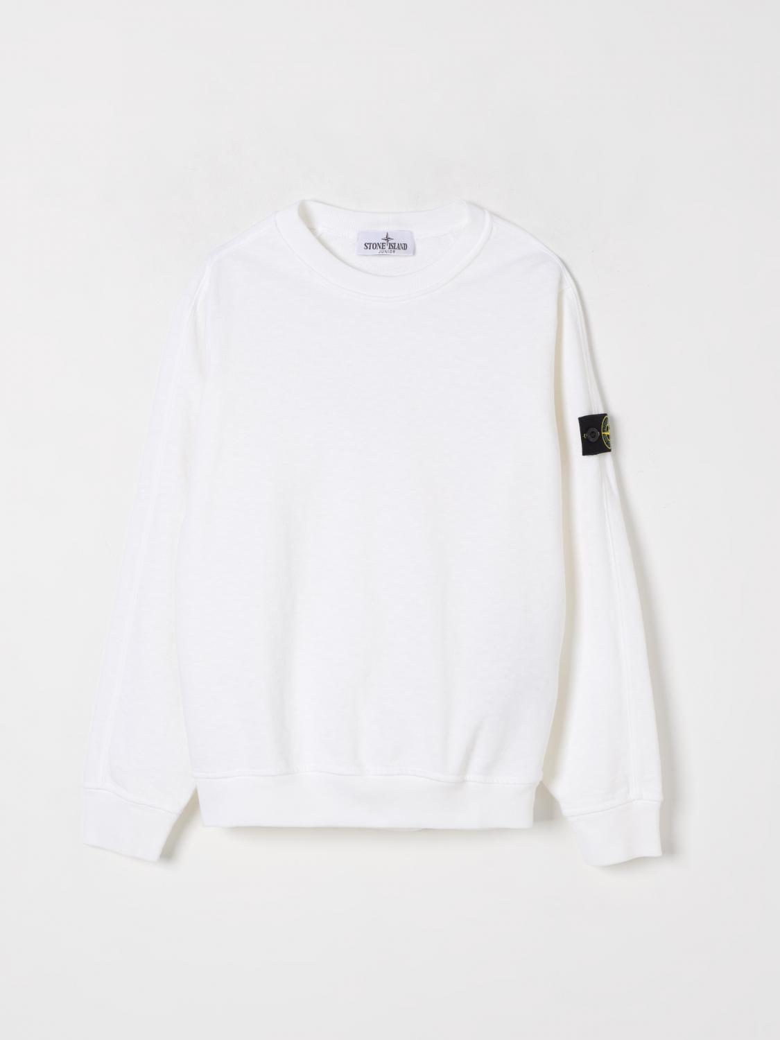 Stone Island Sweater Junior Kids Color White In White