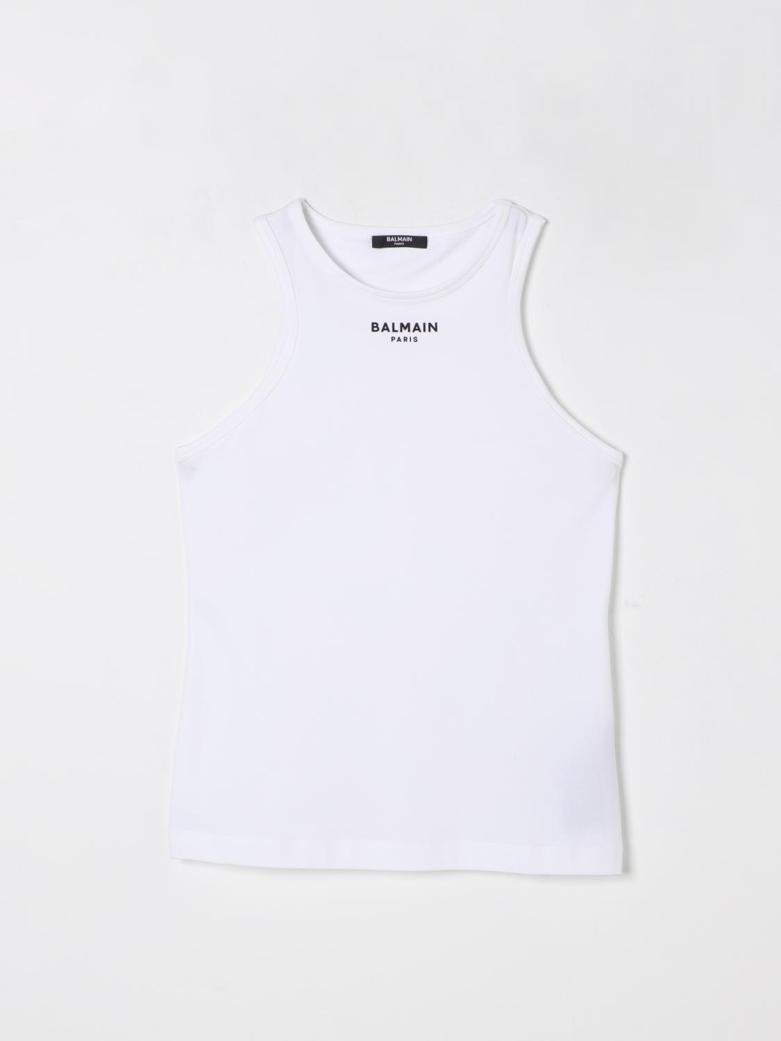 Balmain T-shirt Kids Color White In White