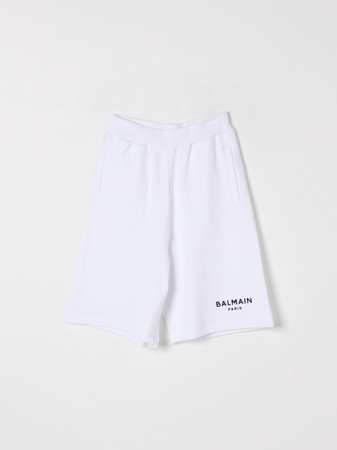 Balmain Logo-appliqué Shorts In White
