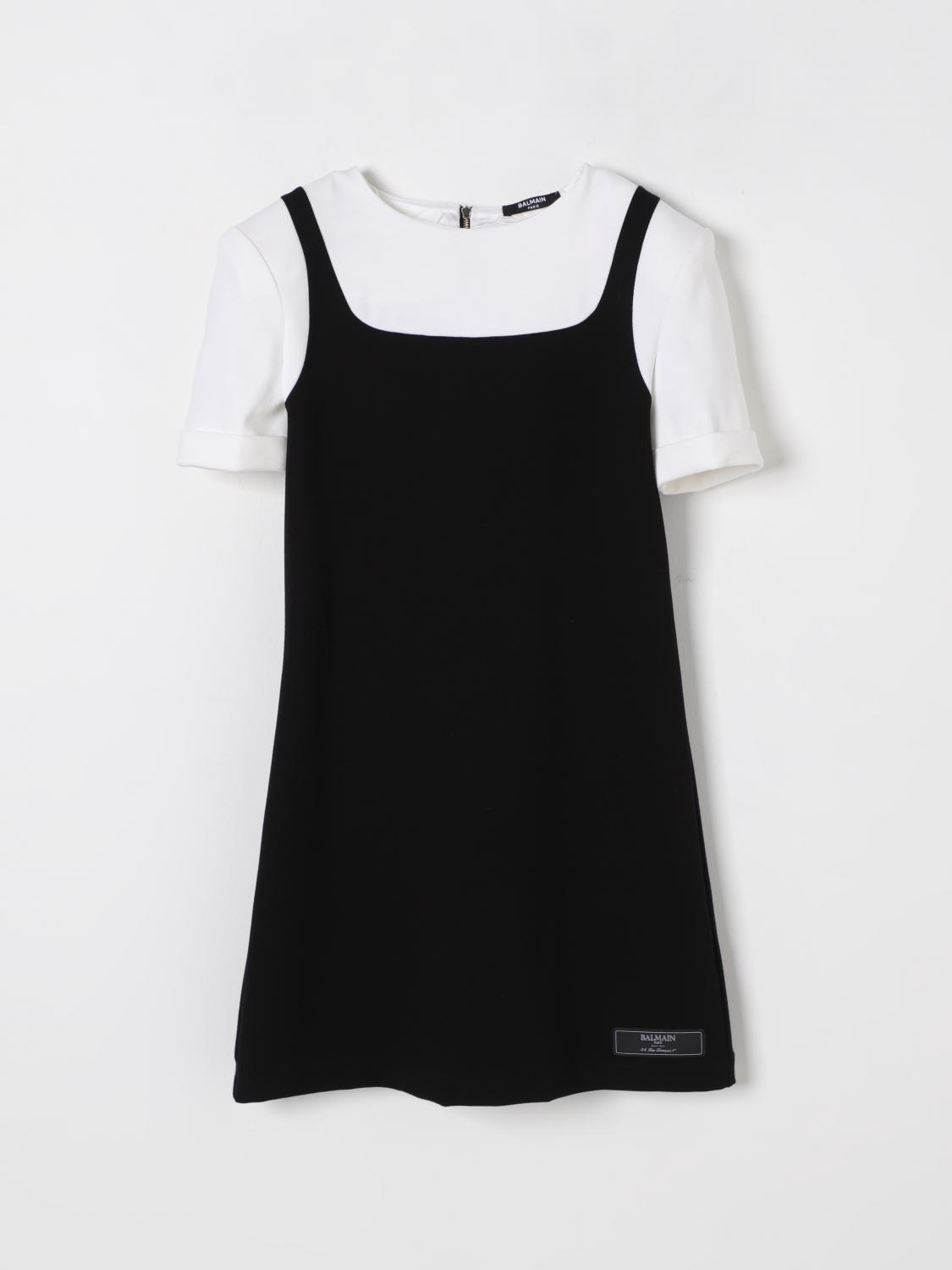 Balmain Paris Kids Dress In Black