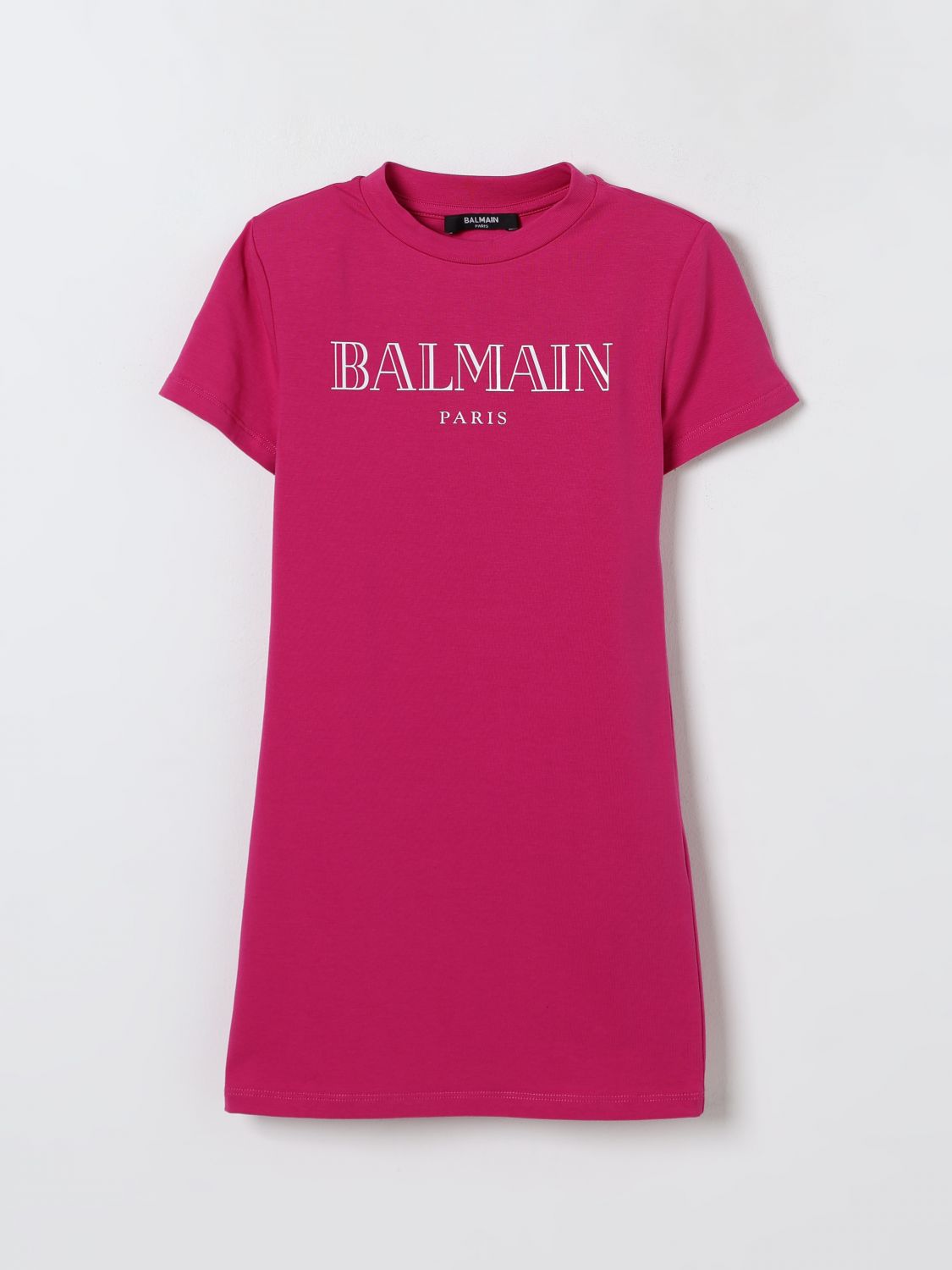 Shop Balmain Dress  Kids Color Fuchsia