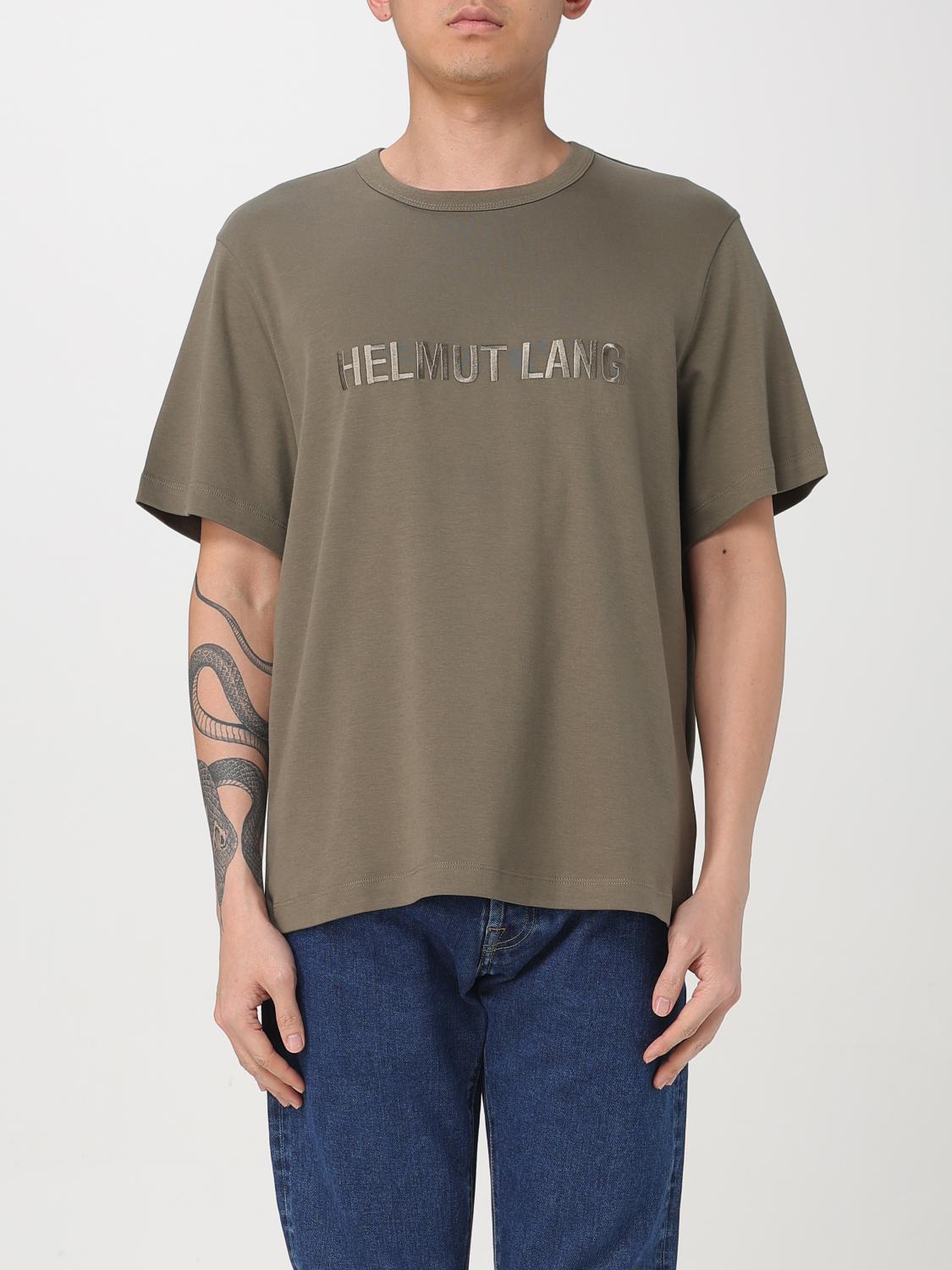 Helmut Lang Regular Fit T-shirt With Tonal Logo Embossing In Beige