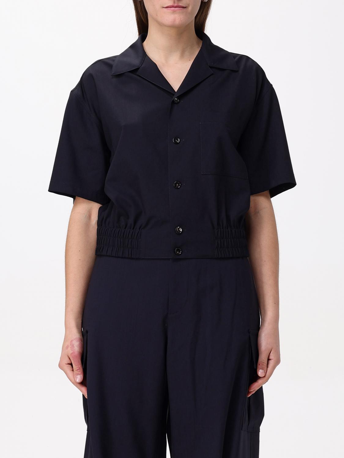 Bottega Veneta Thin Wool Shirt In Blue