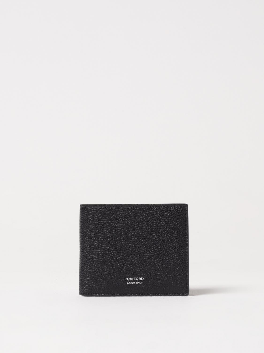 Tom Ford Leather T-line Classic Bifold Wallet In Black