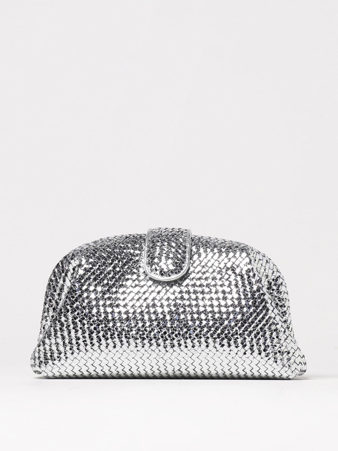 Bottega Veneta Clutch Woman Color Silver In Silver