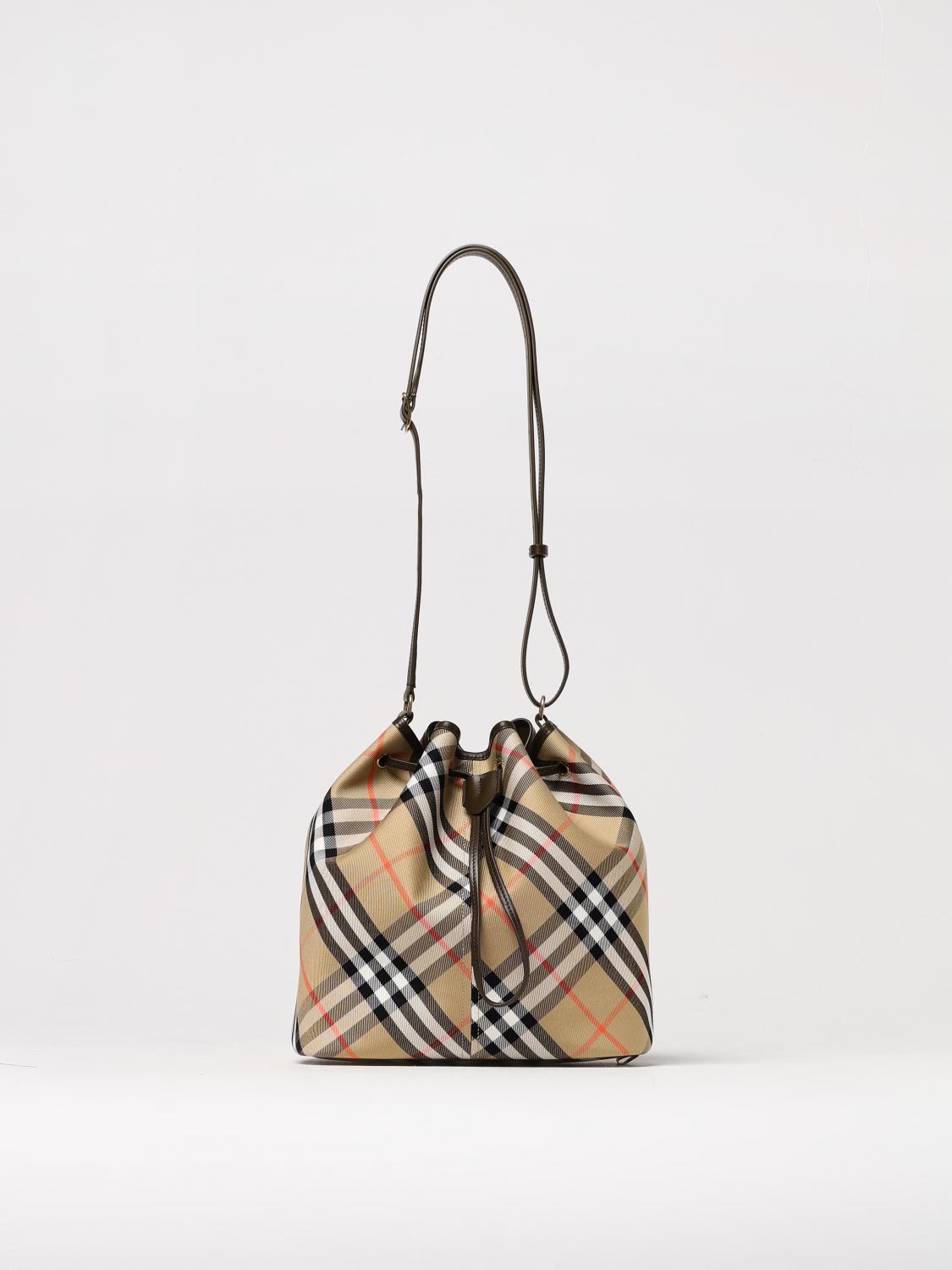 Burberry Check Bucket Bag In Earth