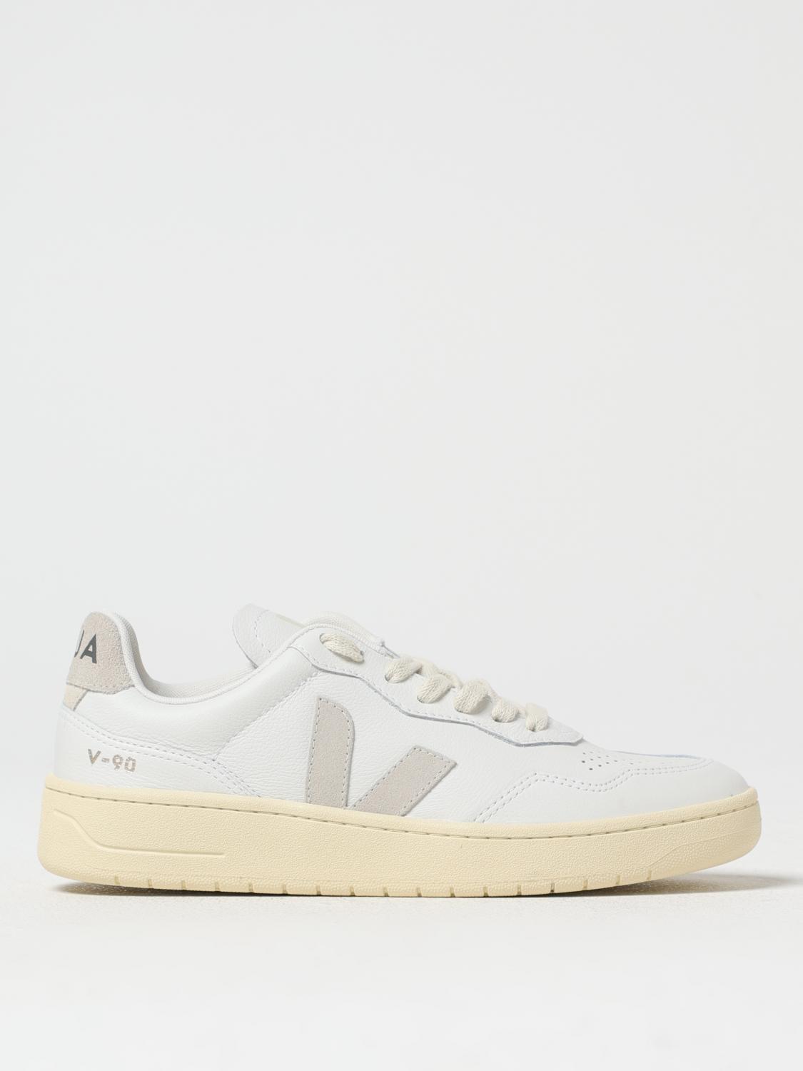 Veja V-90 Sneakers In White Leather In White