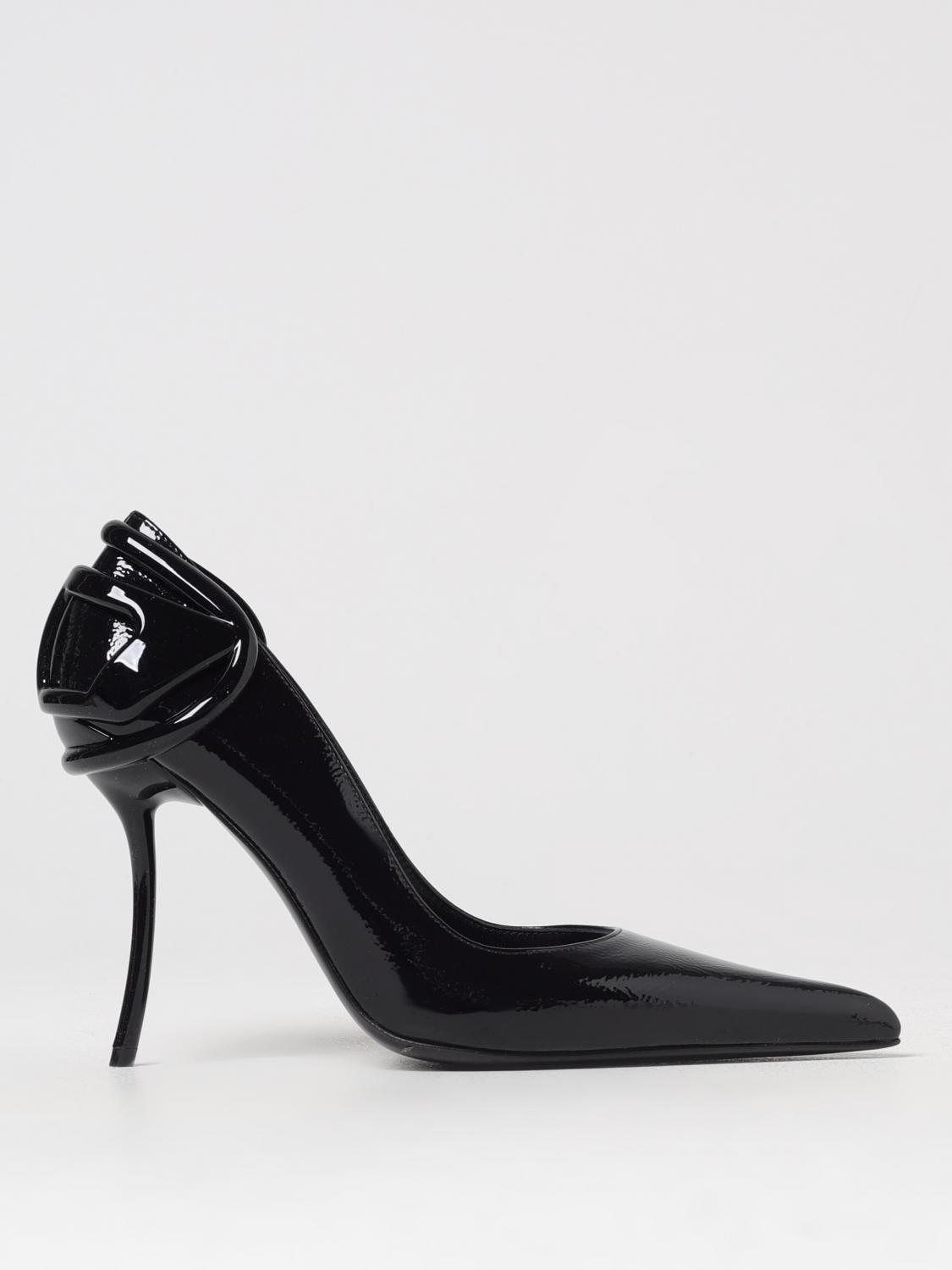Diesel Heel Detail Pointed Toe Stiletto Pumps In Black