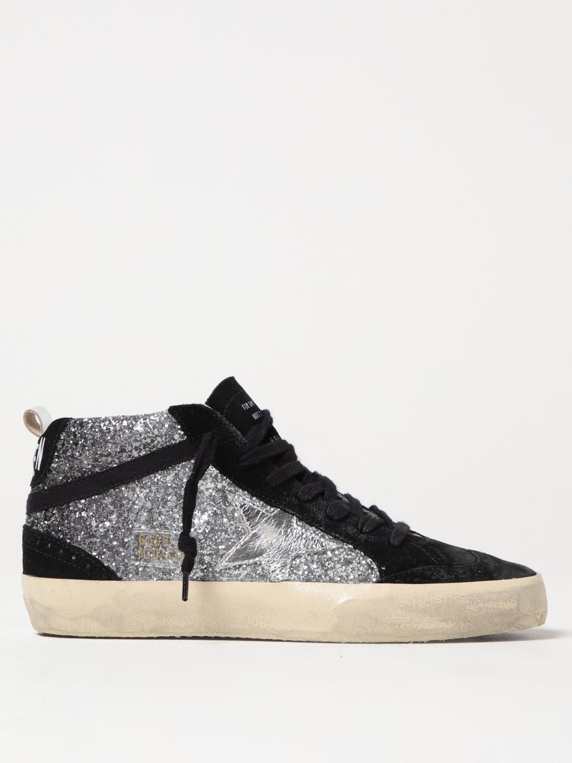 Golden Goose Black Mid Star Leather Sneakers In Black