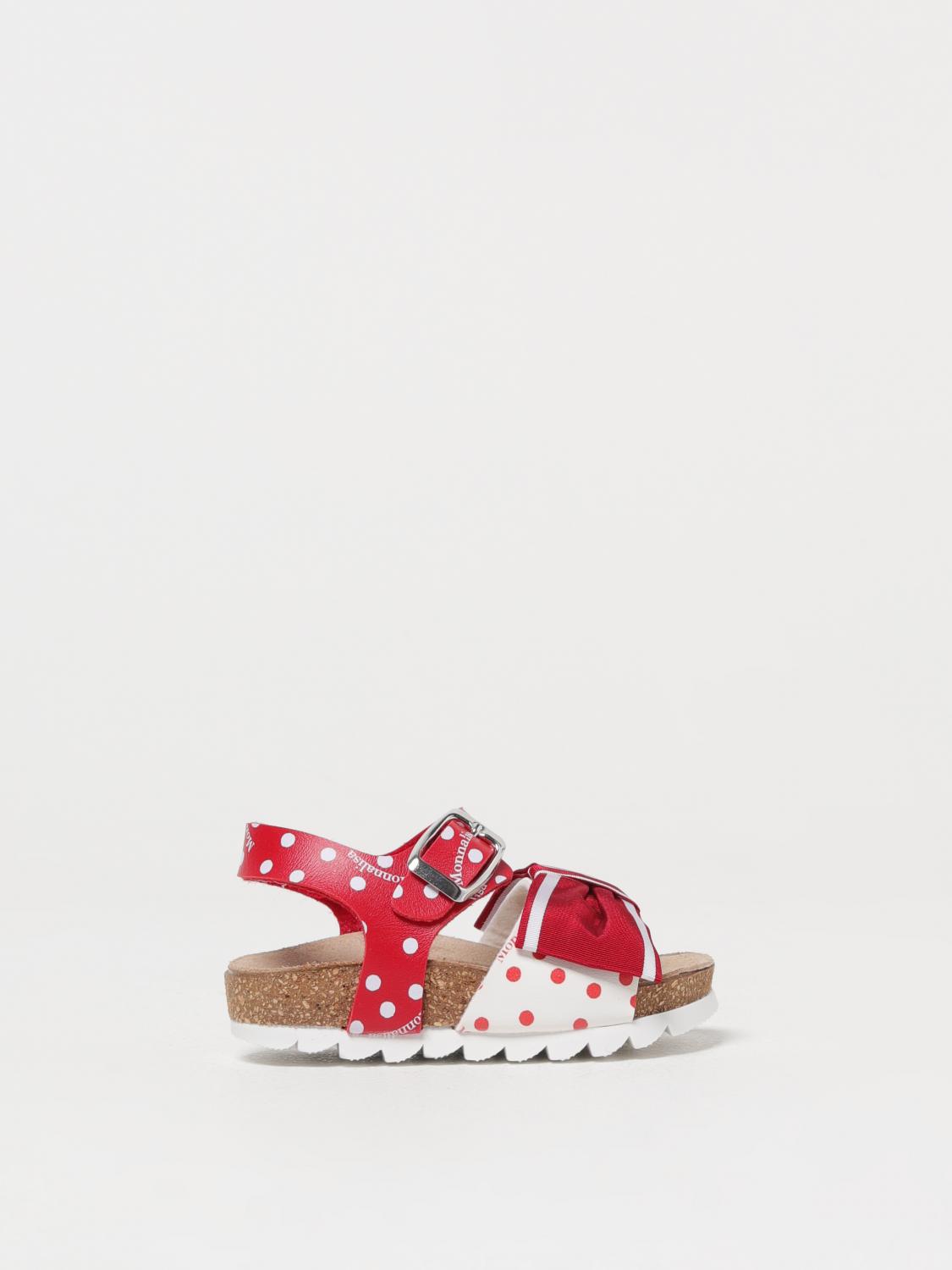 Monnalisa Gepunktete Sandalen Mit Schleife In Rot