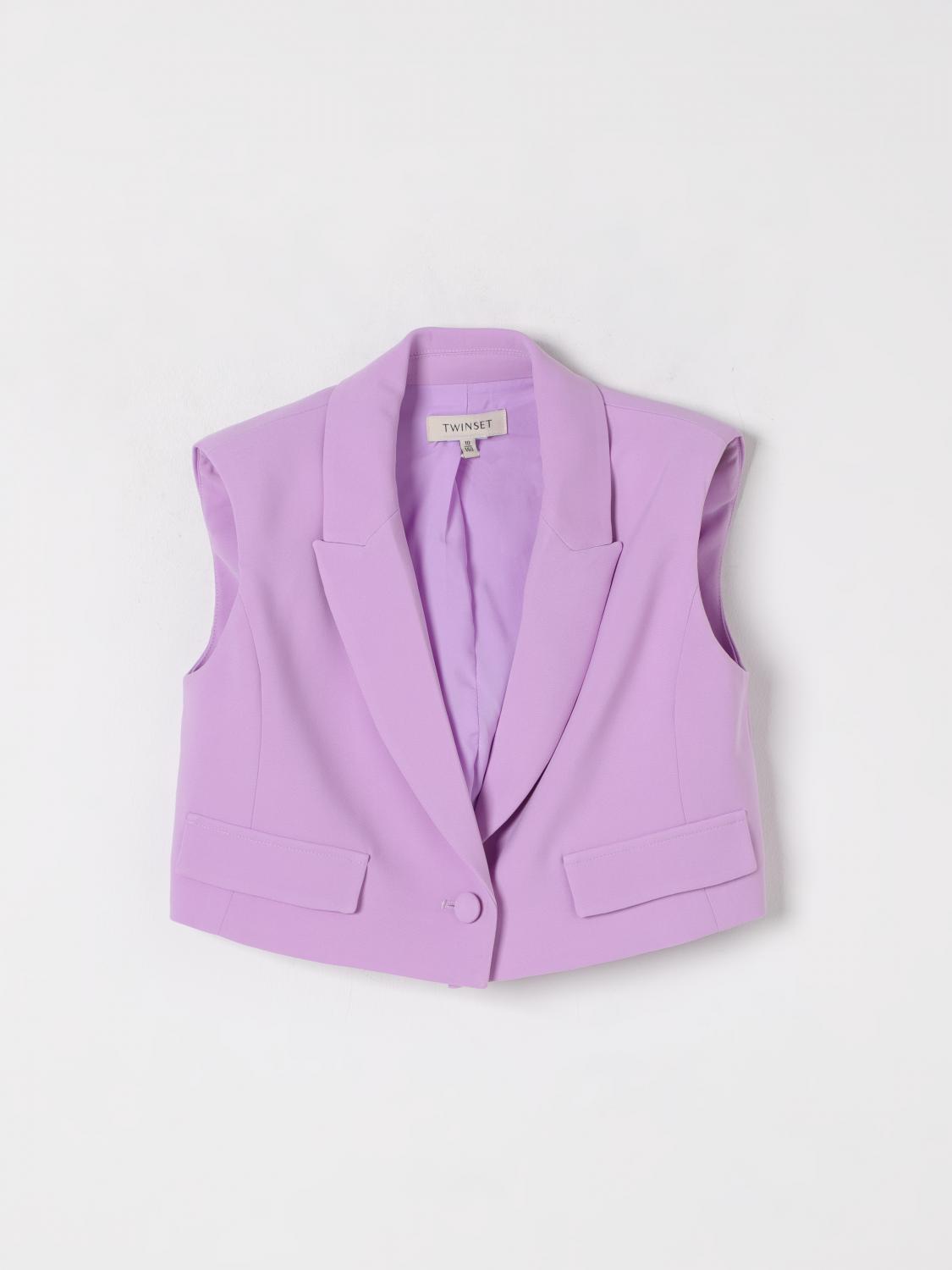 Twinset Vestcoat Kids Color Violet In Violet