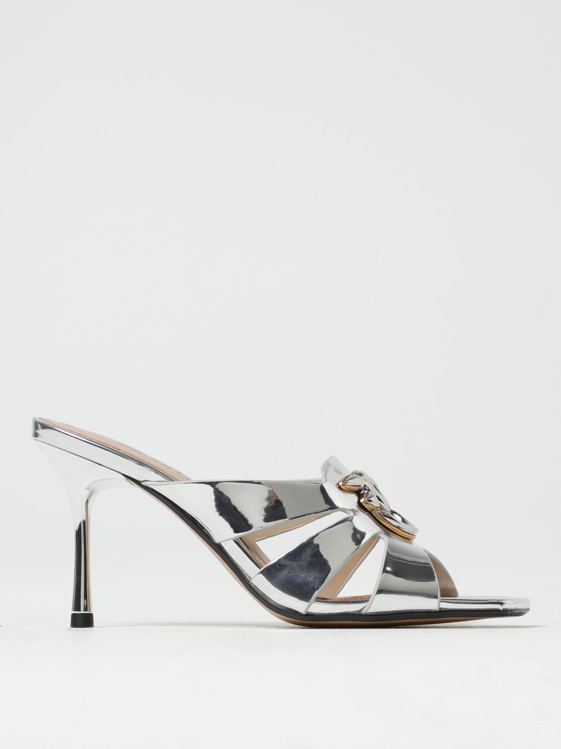 Shop Pinko Heeled Sandals Woman Color Silver