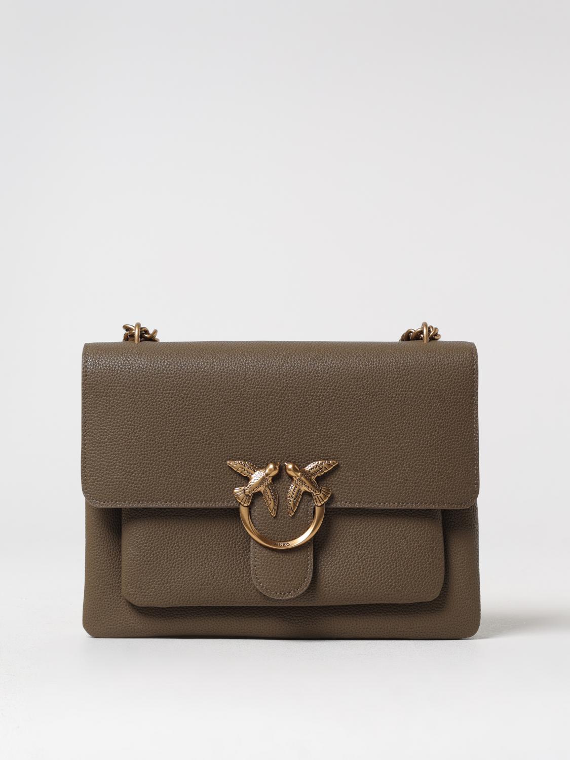 Pinko Large Love Shoulder Bag In Sand