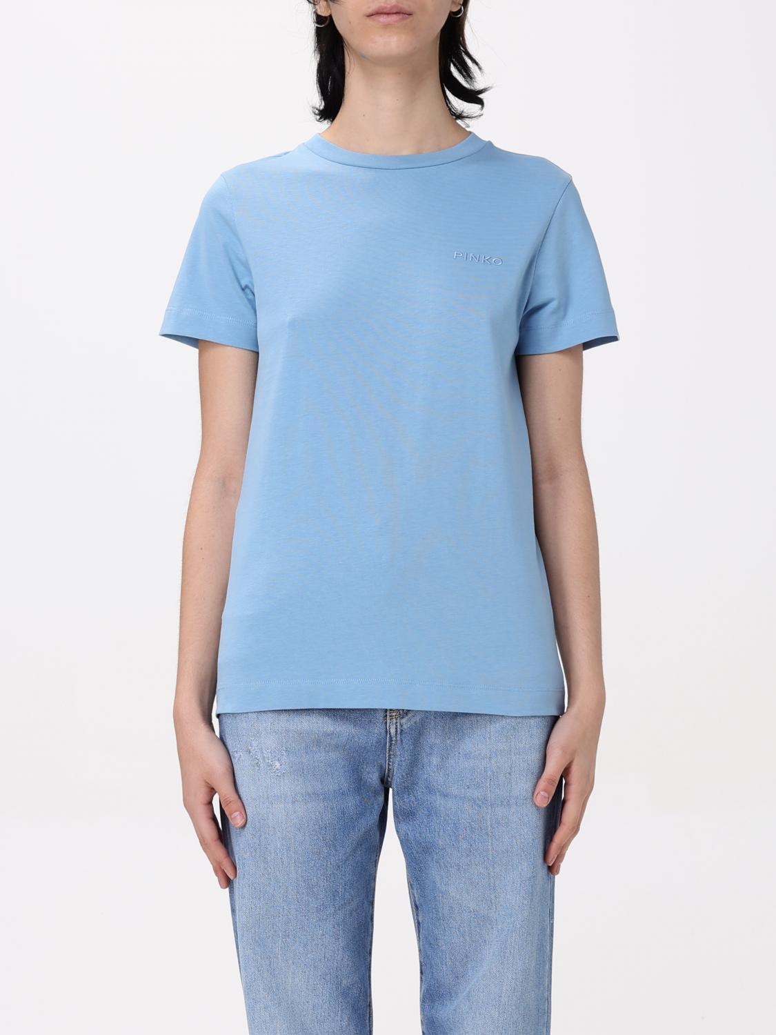 Shop Pinko T-shirt Woman Color Blue