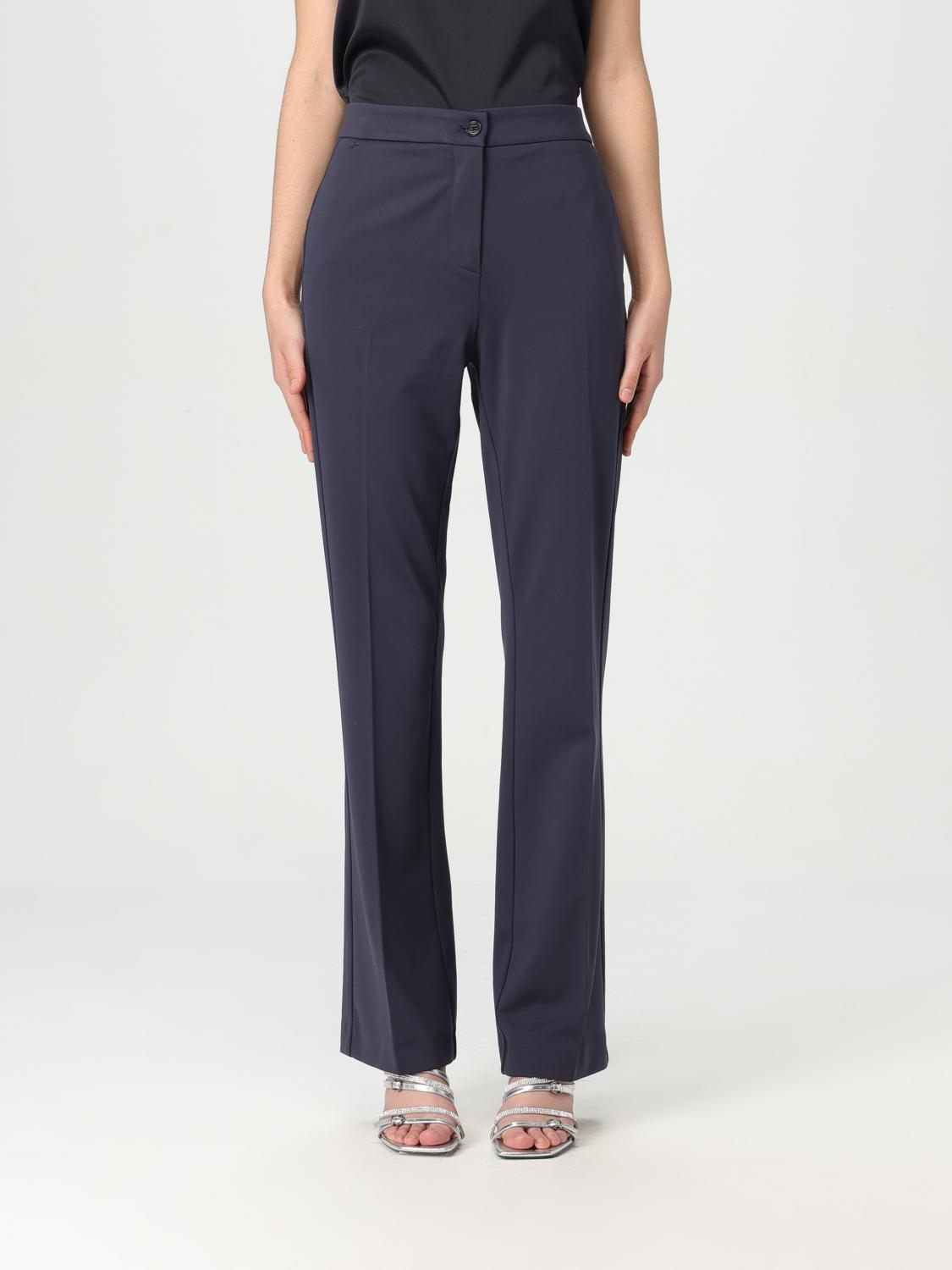 Pinko Elegant High-waisted Flared Trousers In Blue