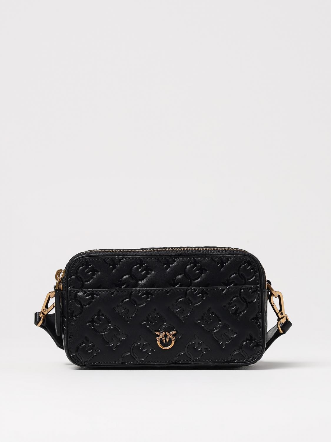 Pinko Mini Logo-debossed Cross Body Bag In Black