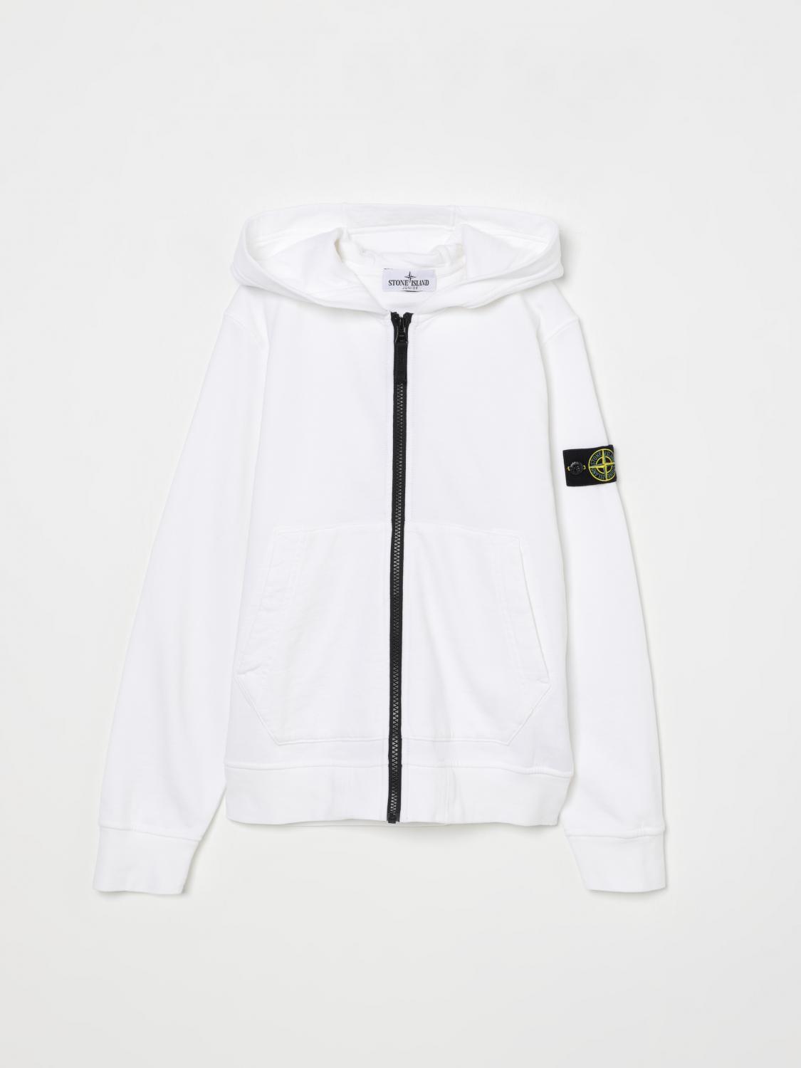 Stone Island Felpa Cotone Bianco In White