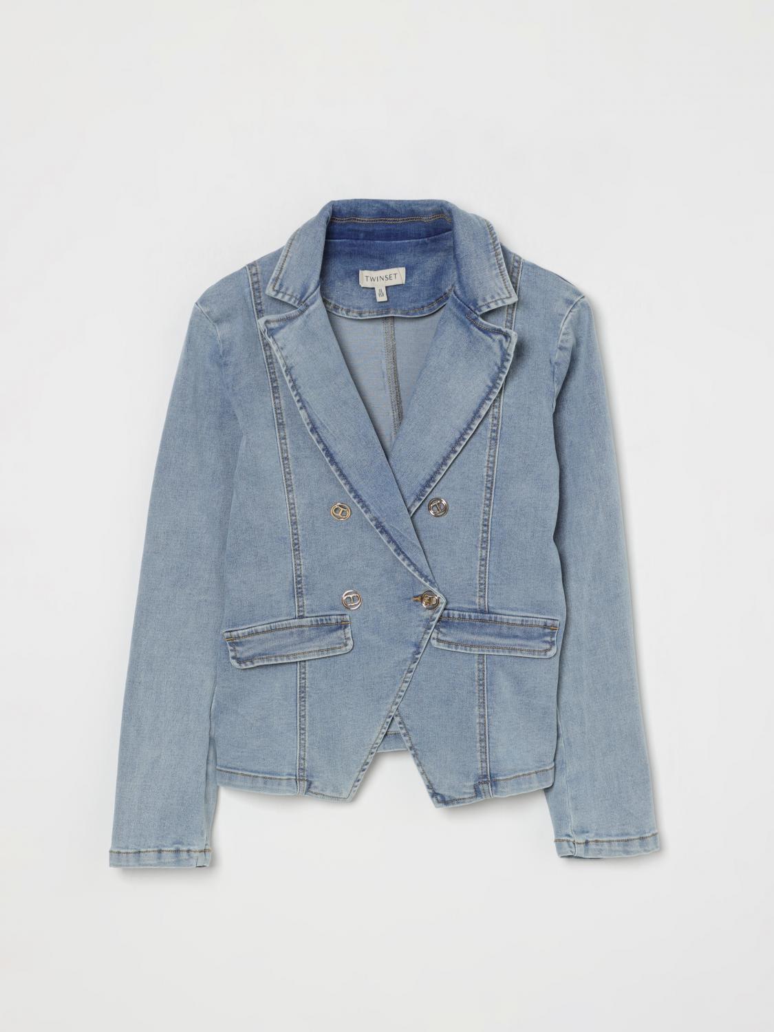 Twinset Jacket Kids Color Denim In Denim
