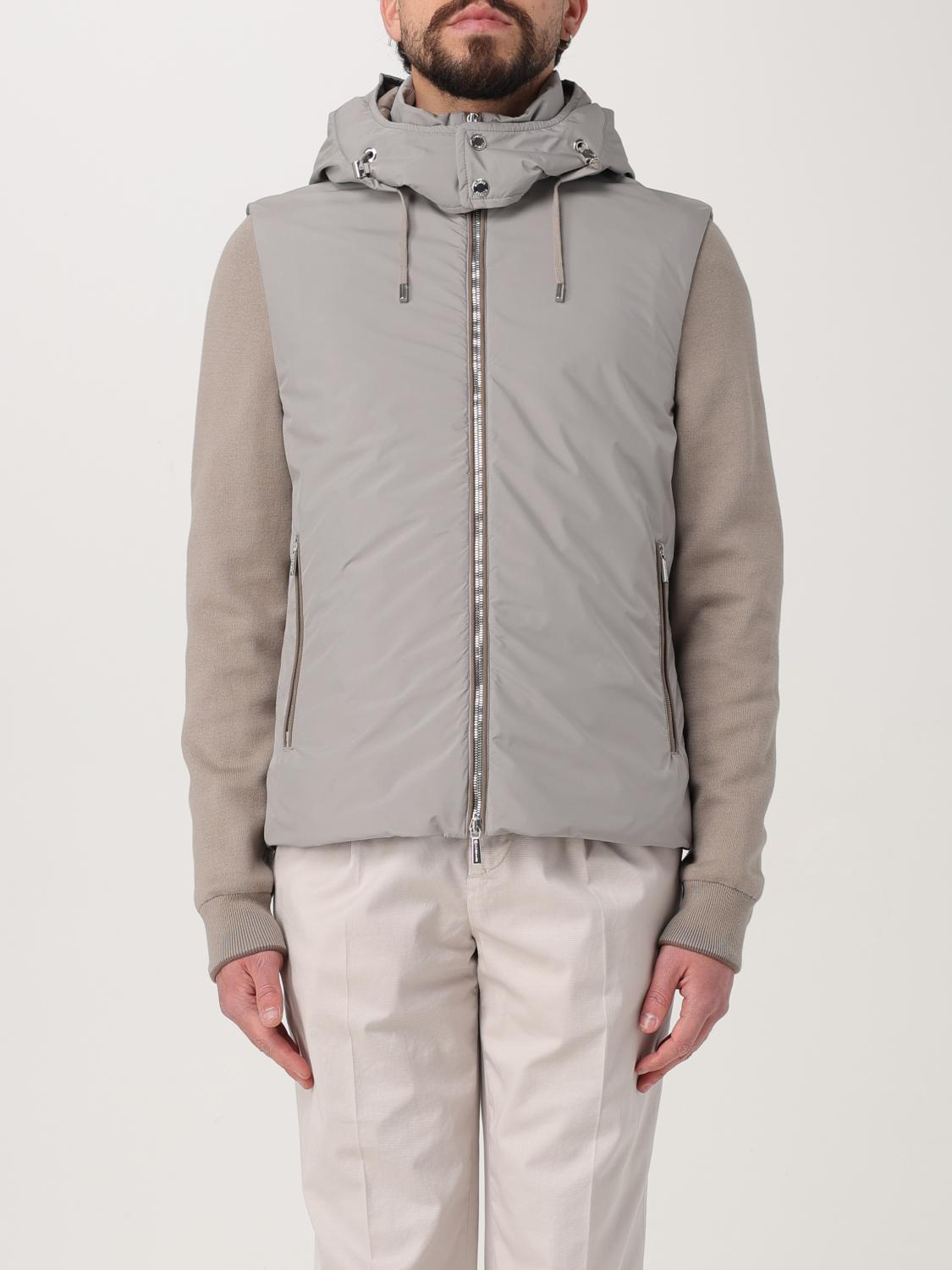 Moorer Dove Grey Polyester Evan Down Jacket In White