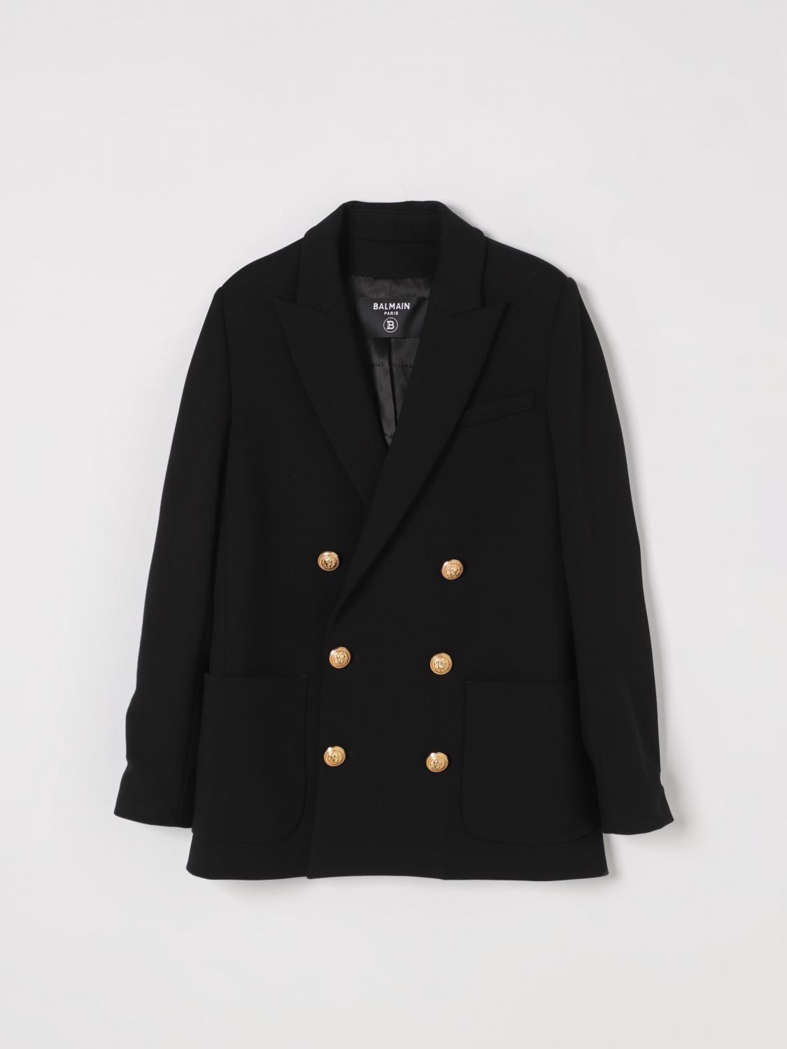 Shop Balmain Blazer Kids Color Black In Schwarz
