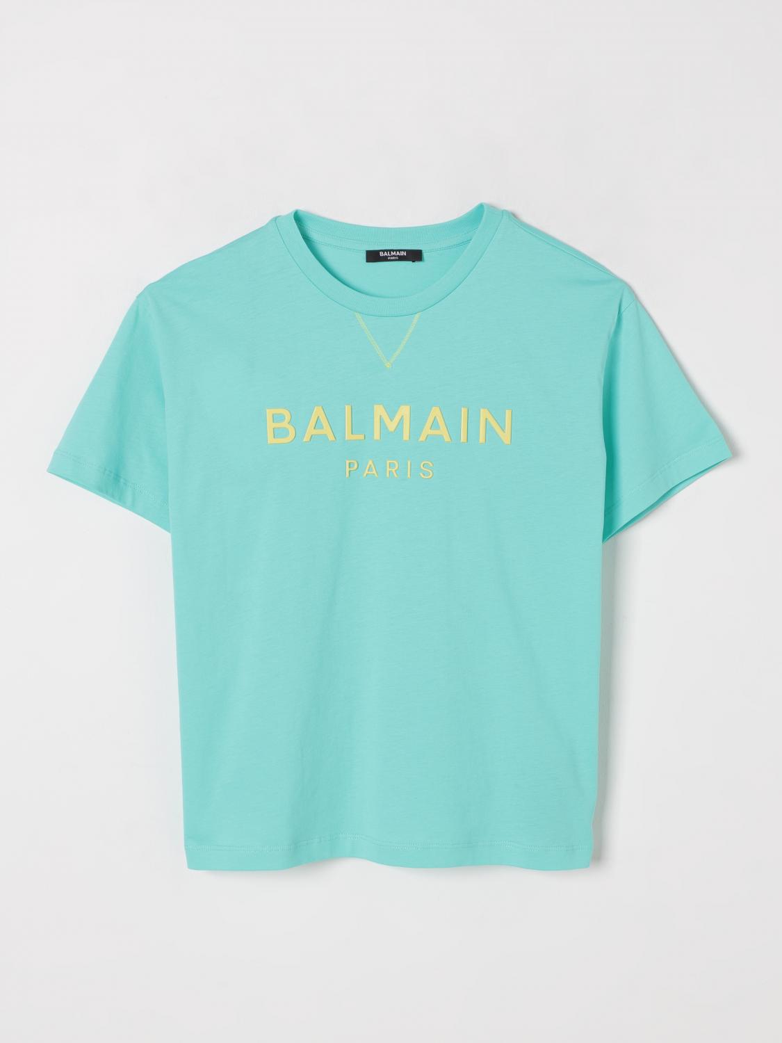 Balmain T-shirt Aus Baumwoll-jersey In Mint